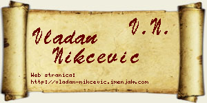 Vladan Nikčević vizit kartica